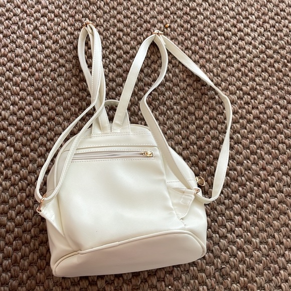 Ivory White & Gold Bow Mini Backpack - Picture 2 of 12